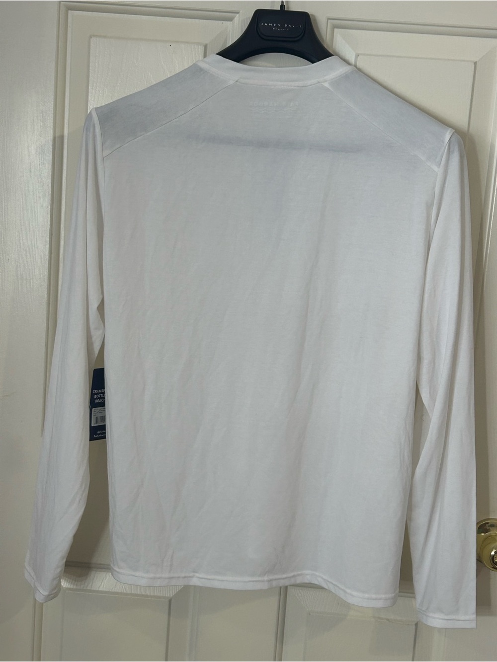 Fair Harbor Henley Shirt L White Long Sleeve Performance Recycled Polyester NWT - Picture 2 of 8